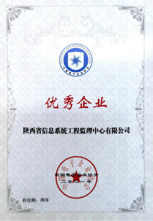 中国电子企业协会颁发的全国电子信息行业优秀企业称号